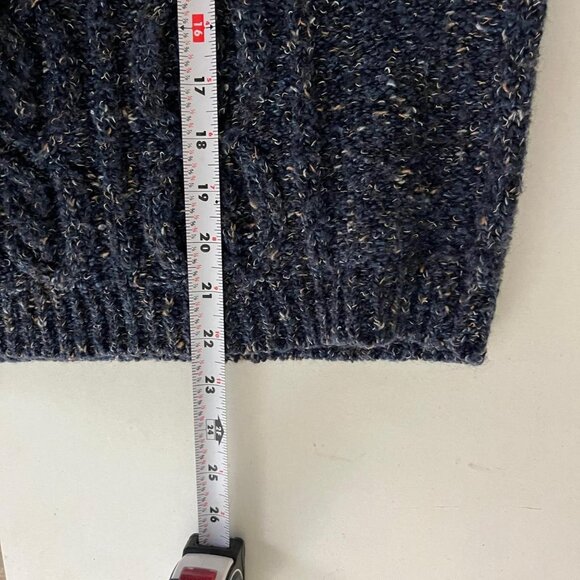 vintage 90s blue striped preppy downtown it girl cable knit turtleneck sweater - Picture 7 of 8